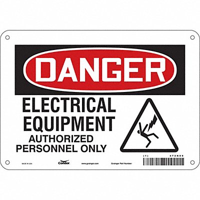 CONDOR 472N89 Safety Sign 7 in x 10 in Polyethylene
