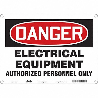 CONDOR 472N98 J6924 Safety Sign 10 inx14 in Polyethylene