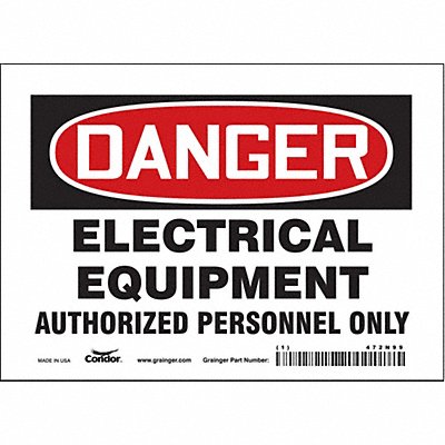 CONDOR 472N99 J6924 Safety Sign 5 inx7 in Vinyl