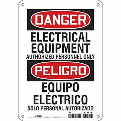 CONDOR 472P10 Safety Sign 10 inx7 in Aluminum