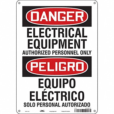 CONDOR 472P11 Safety Sign 14 inx10 in Aluminum