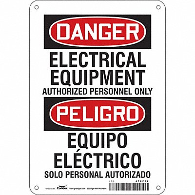 CONDOR 472P12 Safety Sign 10 inx7 in Polyethylene