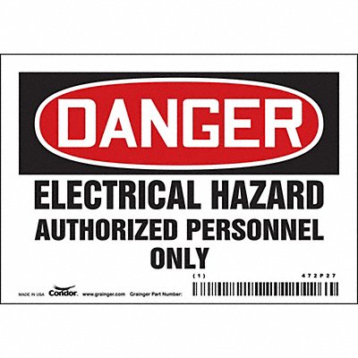 CONDOR 472P27 J6925 Safety Sign 3.5in x 5in Vinyl
