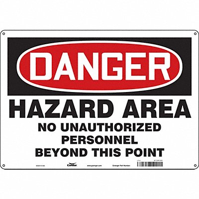CONDOR 472P39 Safety Sign 14 inx20 in Aluminum