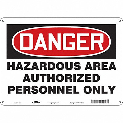 CONDOR 472P56 Safety Sign 10 in x 14 in Aluminum