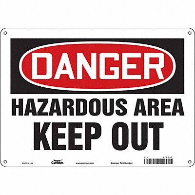 CONDOR 472P65 Safety Sign 10 in x 14 in Polyethylene