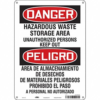 CONDOR 472P95 Safety Sign 14 inx10 in Polyethylene