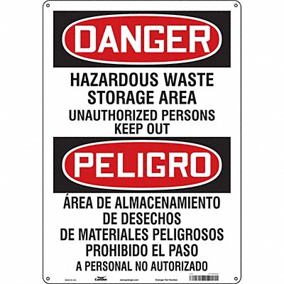 CONDOR 472P96 Safety Sign 20 in x 14 in Polyethylene