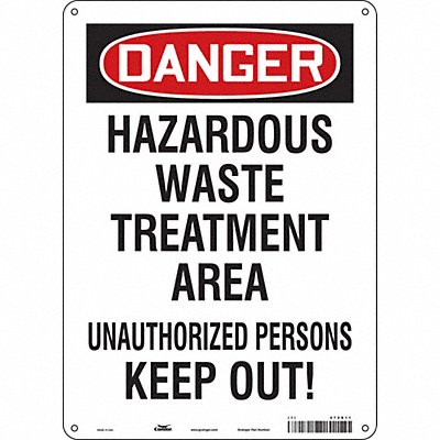 CONDOR 472R11 Safety Sign 14 in x 10 in Polyethylene