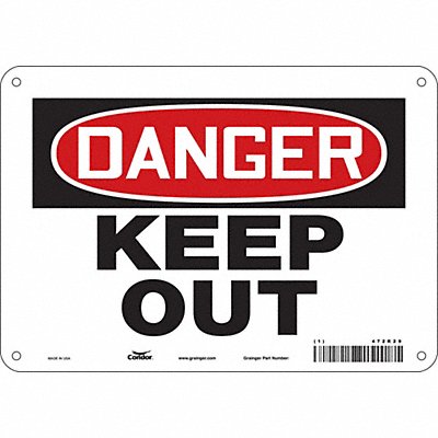 CONDOR 472R29 J6935 Safety Sign 7 in x 10 in Aluminum