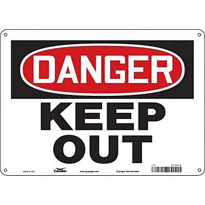 CONDOR 472R30 J6935 Safety Sign 10 inx14 in Aluminum