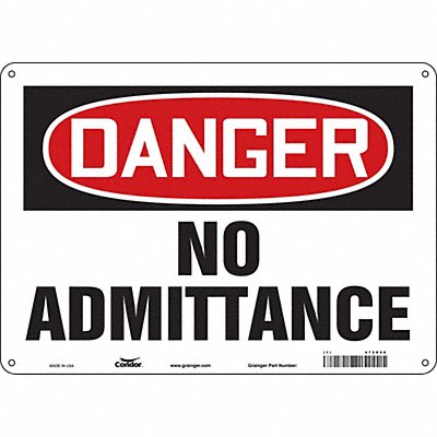 CONDOR 472R66 Safety Sign 10 in x 14 in Aluminum