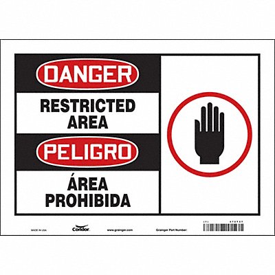 CONDOR 472T27 Safety Sign 10 inx14 in Vinyl