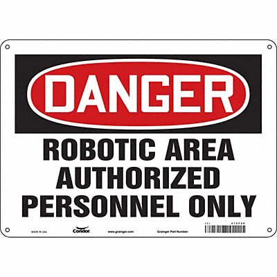 CONDOR 472T29 Safety Sign 10 in x 14 in Aluminum