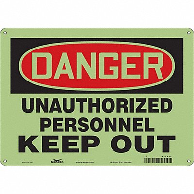 CONDOR 472T43 Safety Sign 10 in x 14 in Polyethylene