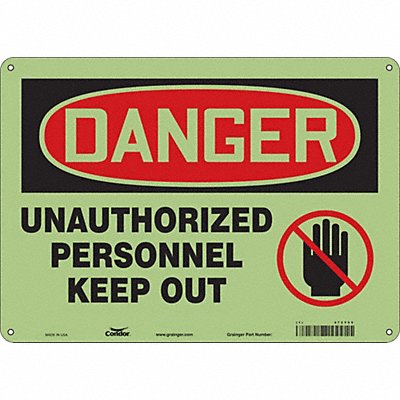 CONDOR 472T55 Safety Sign 10 inx14 in Polyethylene