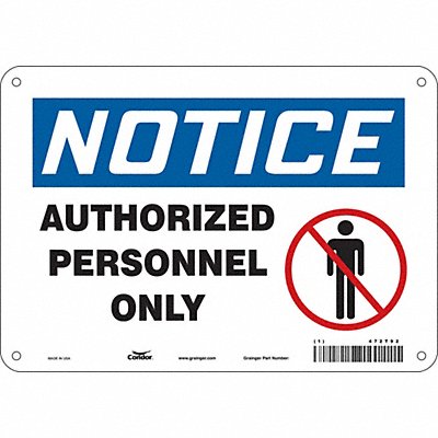 CONDOR 472T92 Safety Sign 7 inx10 in Polyethylene