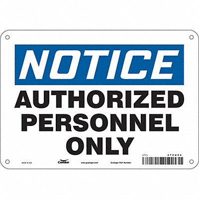 CONDOR 472U04 Safety Sign 7 inx10 in Polyethylene