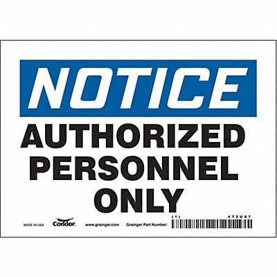 CONDOR 472U07 Safety Sign 5 inx7 in Vinyl