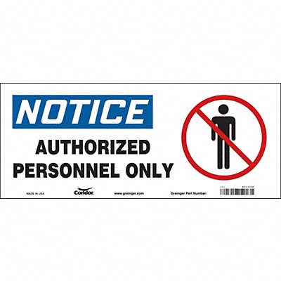 CONDOR 472U22 Safety Sign 7 in x 17 in Vinyl