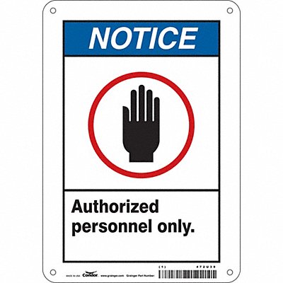CONDOR 472U39 Safety Sign 10 in x 7 in Polyethylene