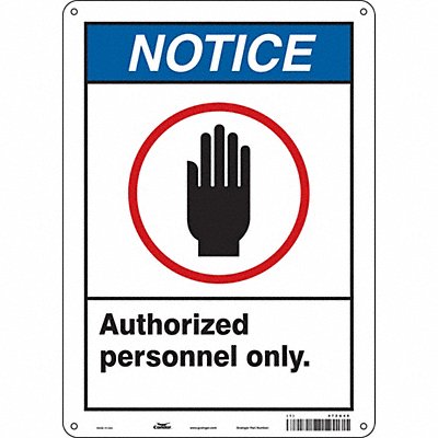 CONDOR 472U40 Safety Sign 14 in x 10 in Polyethylene