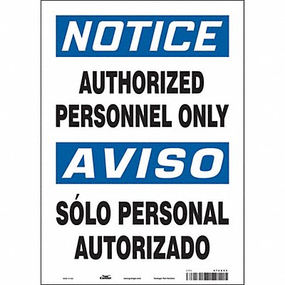 CONDOR 472U53 Safety Sign 14 in x 10 in Vinyl