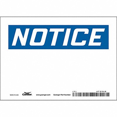 CONDOR 472V48 Safety Sign 5 in x 7 in Vinyl
