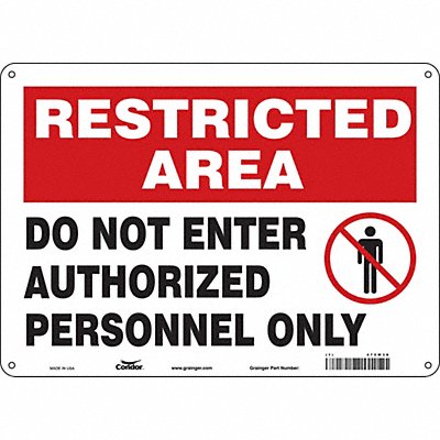 CONDOR 472W38 J7025 Safety Sign 10 inx14 in Polyethylene