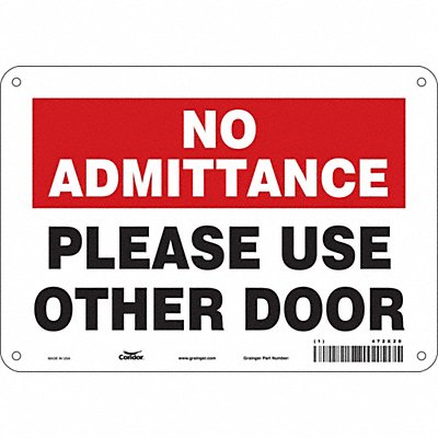 CONDOR 472X20 J7918 Safety Sign 7 in x 10 in Polyethylene