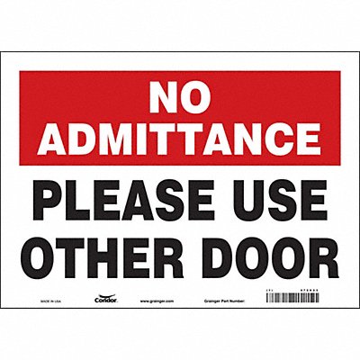 CONDOR 472X23 J7918 Safety Sign 10 in x 14 in Vinyl