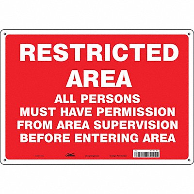 CONDOR 472X32 Safety Sign 14 inx20 in Aluminum