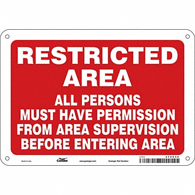 CONDOR 472X34 Safety Sign 7 in x 10 in Polyethylene