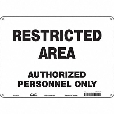 CONDOR 472X47 Safety Sign 10 in x 14 in Aluminum