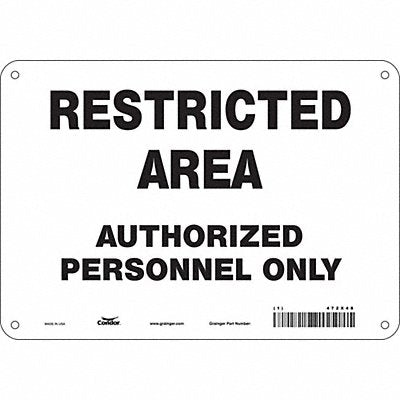 CONDOR 472X48 Safety Sign 7 in x 10 in Polyethylene