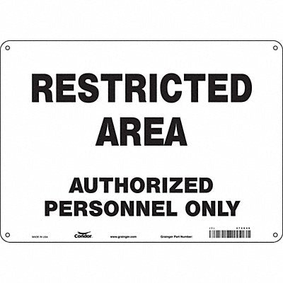 CONDOR 472X49 Safety Sign 10 inx14 in Polyethylene