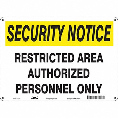 CONDOR 472X66 Safety Sign 10 in x 14 in Aluminum