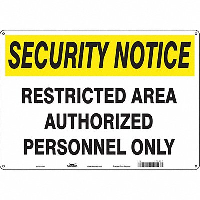 CONDOR 472X67 Safety Sign 14 inx20 in Aluminum