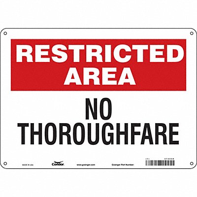 CONDOR 472X86 Safety Sign 10 in x 14 in Polyethylene