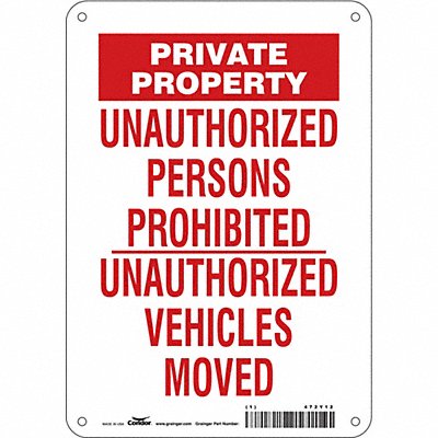 CONDOR 472Y12 Safety Sign 10 inx7 in Polyethylene