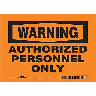 CONDOR 472Y37 Safety Sign 5 inx7 in Vinyl