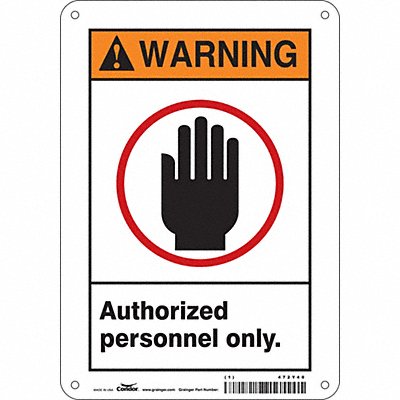 CONDOR 472Y40 Safety Sign 10 inx7 in Aluminum