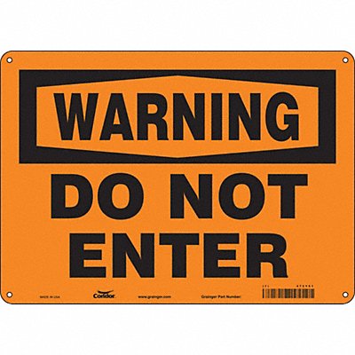 CONDOR 472Y61 Safety Sign 10 in x 14 in Aluminum