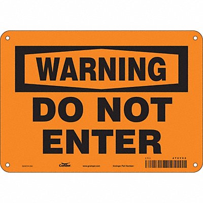 CONDOR 472Y62 Safety Sign 7 inx10 in Polyethylene