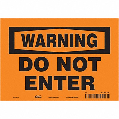 CONDOR 472Y65 Safety Sign 7 inx10 in Vinyl