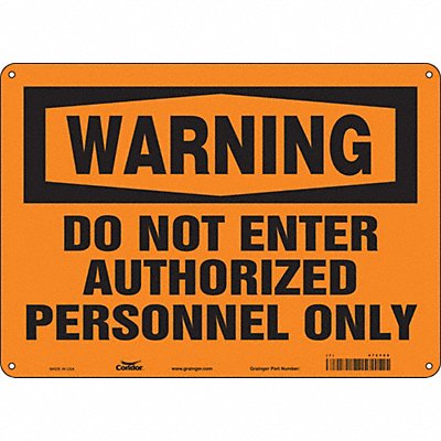 CONDOR 472Y68 Safety Sign 10 in x 14 in Aluminum