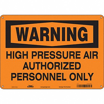 CONDOR 472Y81 Safety Sign 10 in x 14 in Aluminum