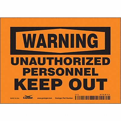 CONDOR 472Z13 Safety Sign 5 inx7 in Vinyl