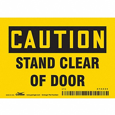 CONDOR 472Z25 Safety Sign 3 1/2 in x 5 in Vinyl