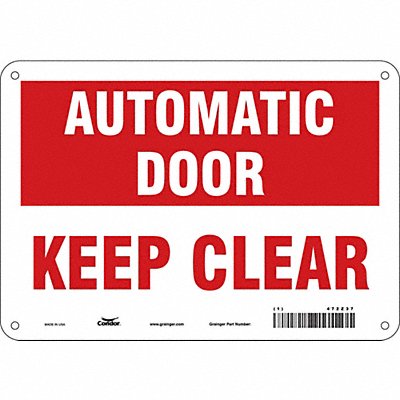 CONDOR 472Z37 Safety Sign 7 in x 10 in Aluminum